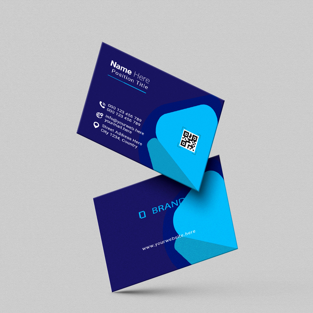 creative and simple modern business card design preview image.