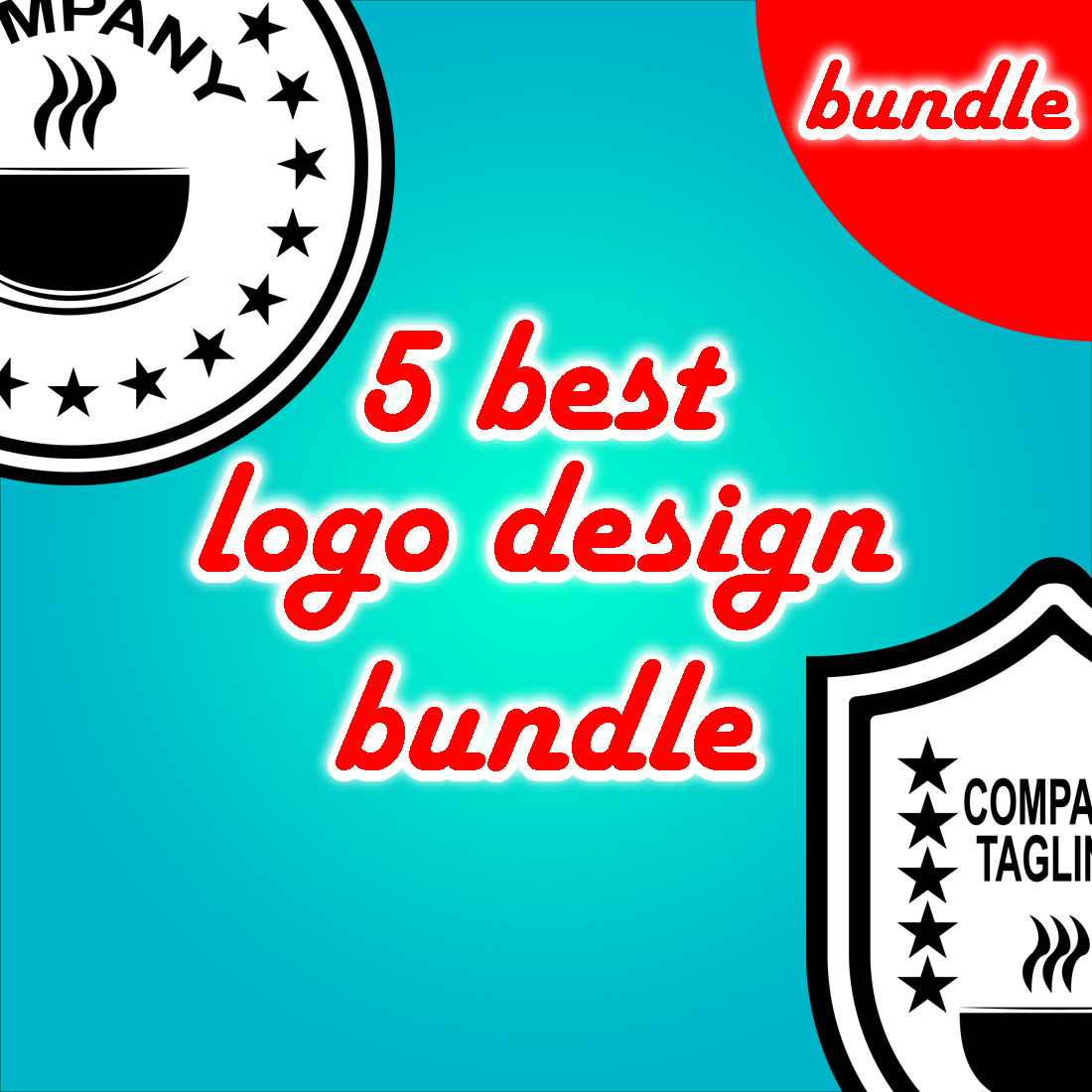 FIVE UNIQUE LOGO DESIGN TEMPLATES preview image.