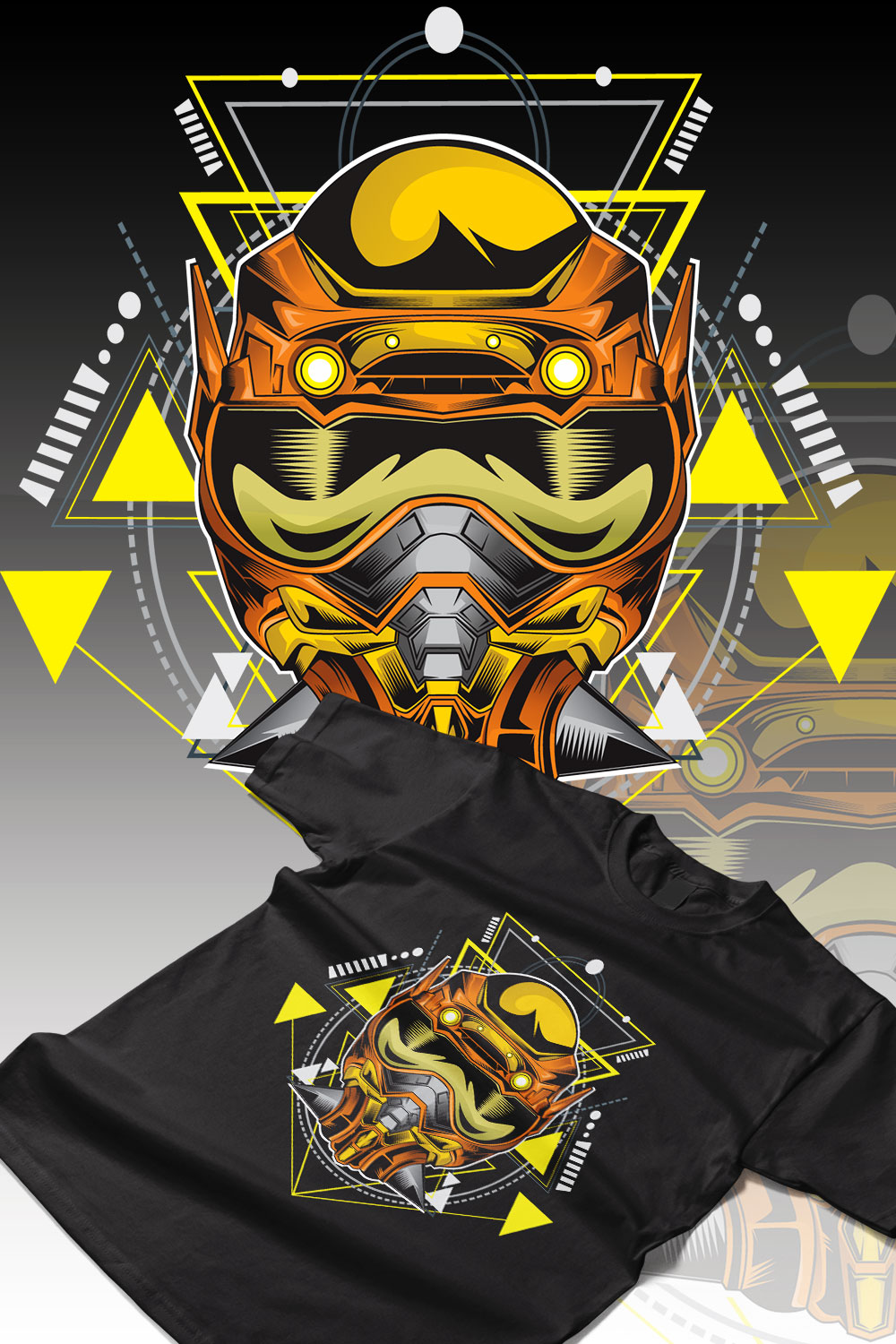 Yellow Robot Design pinterest preview image.