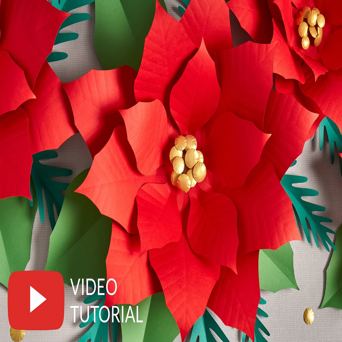 Large Paper Poinsettia SVG Template, Giant Paper Flower SVG cover image.