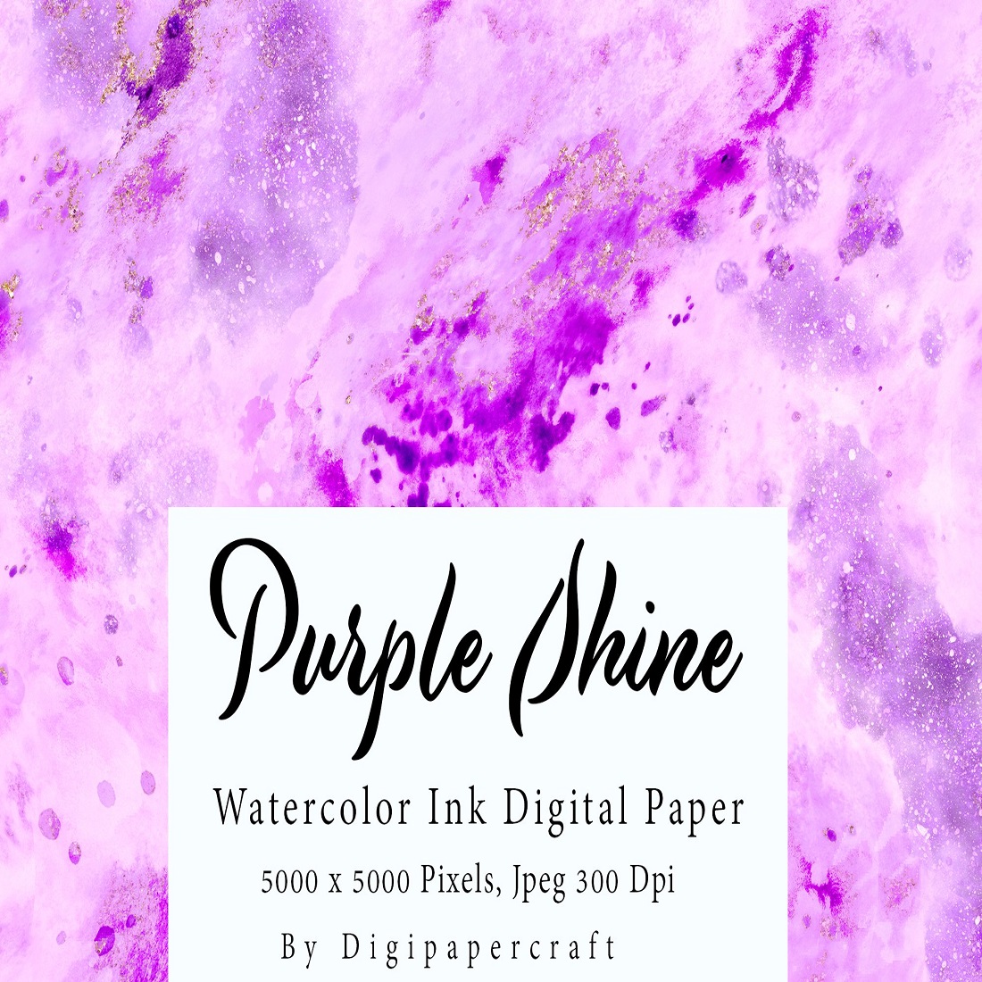 Purple Marble Digital Paper, Glitter Marble, Pink and Purple preview image.