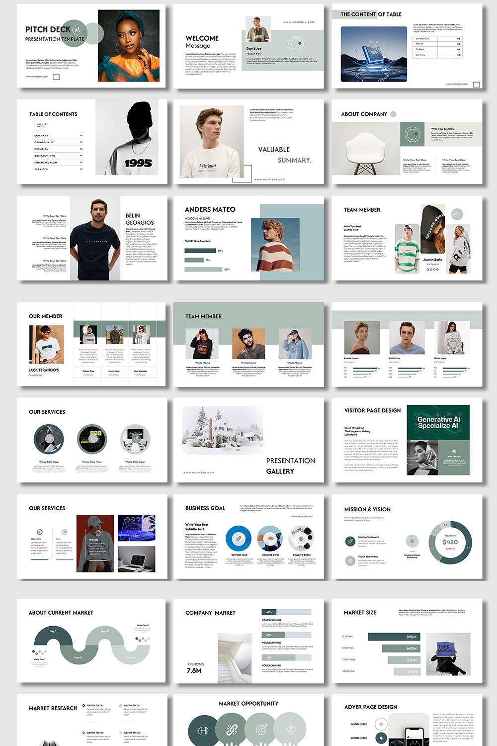 Google Pitch Deck Presentation pinterest preview image.