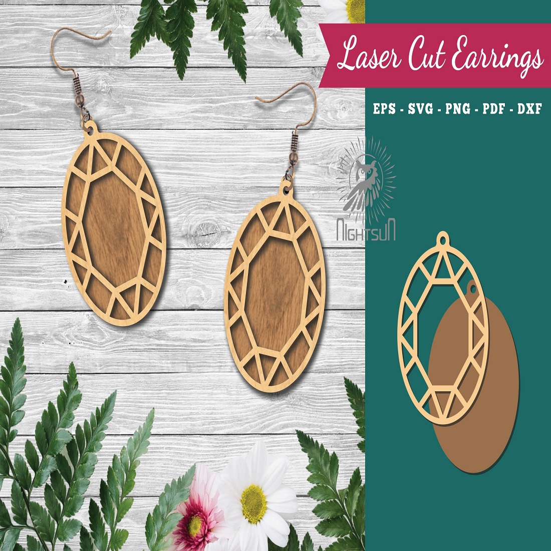 19 diamond laser cut earrings 465