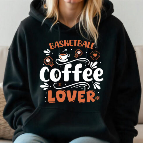 Basketball coffee lover t-shirt graphic cover image.