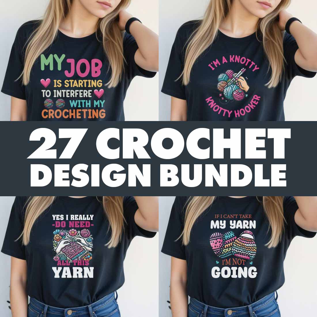 27 Crochet Graphic Design Bundle for Crochet Lovers preview image.