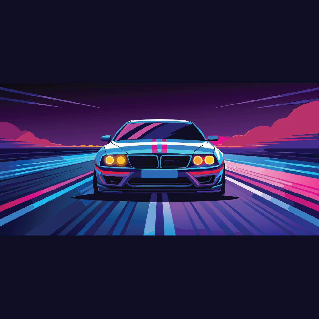 Dynamic Sports Car Illustration Only $12 preview image.