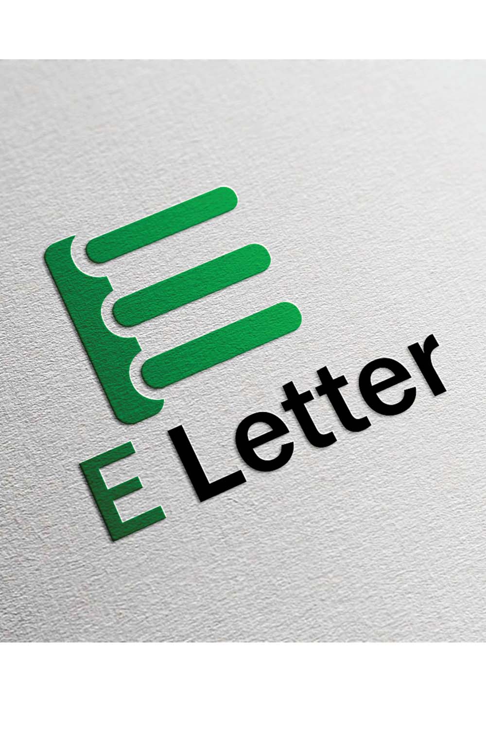 E letter logo pinterest preview image.