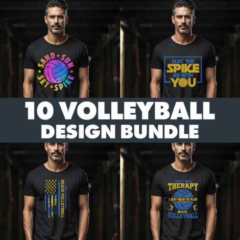 10 Beach Volleyball Graphic Design Bundle For Volleyball Lovers cover image.