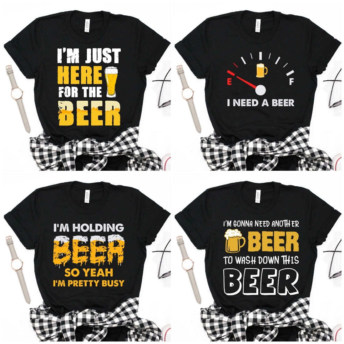 Awesome funny BEER T-Shirt Design bundle - Beer T-shirt preview image.