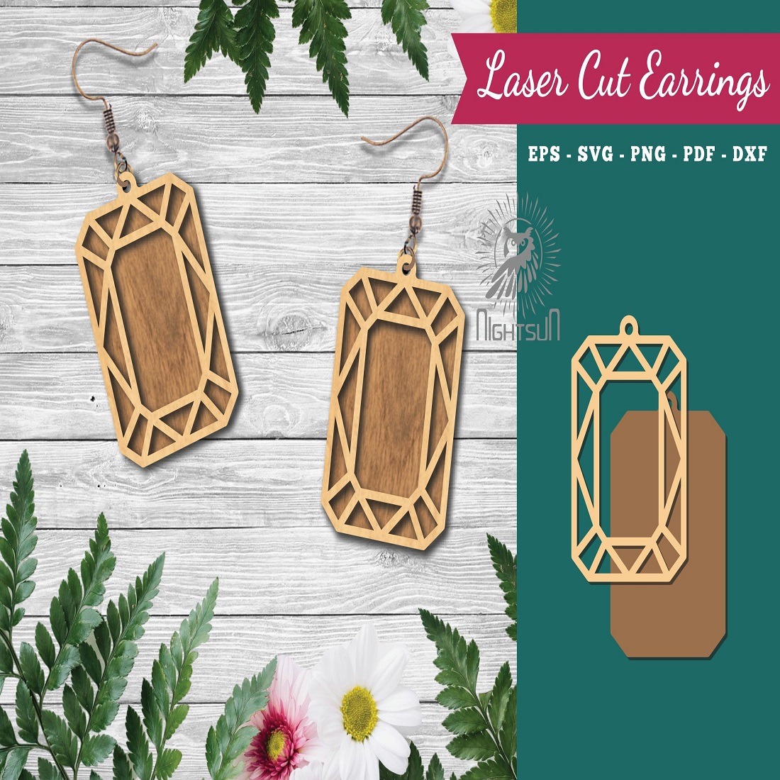 Diamond Laser Cut Earrings preview image.