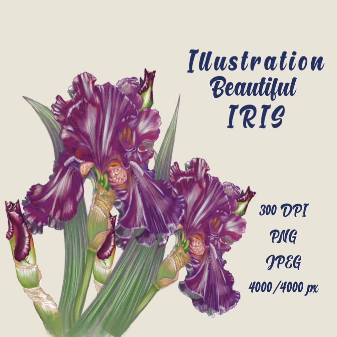 BEAUTIFUL IRIS -SEAMLESS PATTERN cover image.