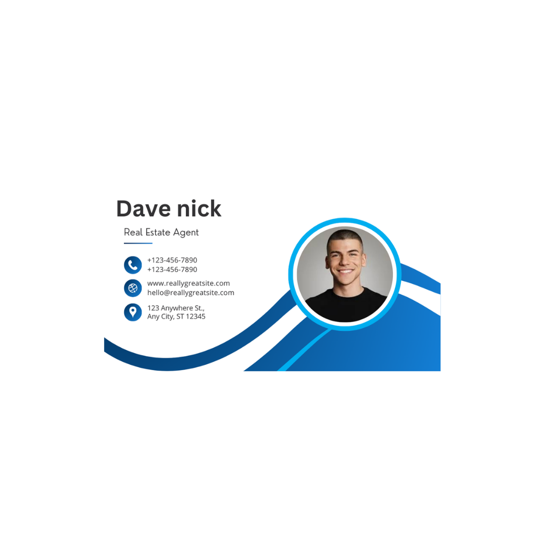 Blue Modern Business cards preview image.