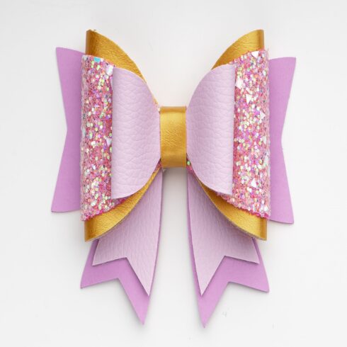 Hair Bow SVG, Faux Leather Bow Template, Felt Bow Pattern cover image.