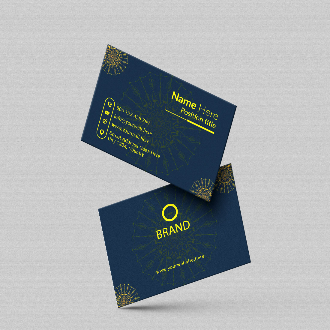 creative and simple modern business card design preview image.