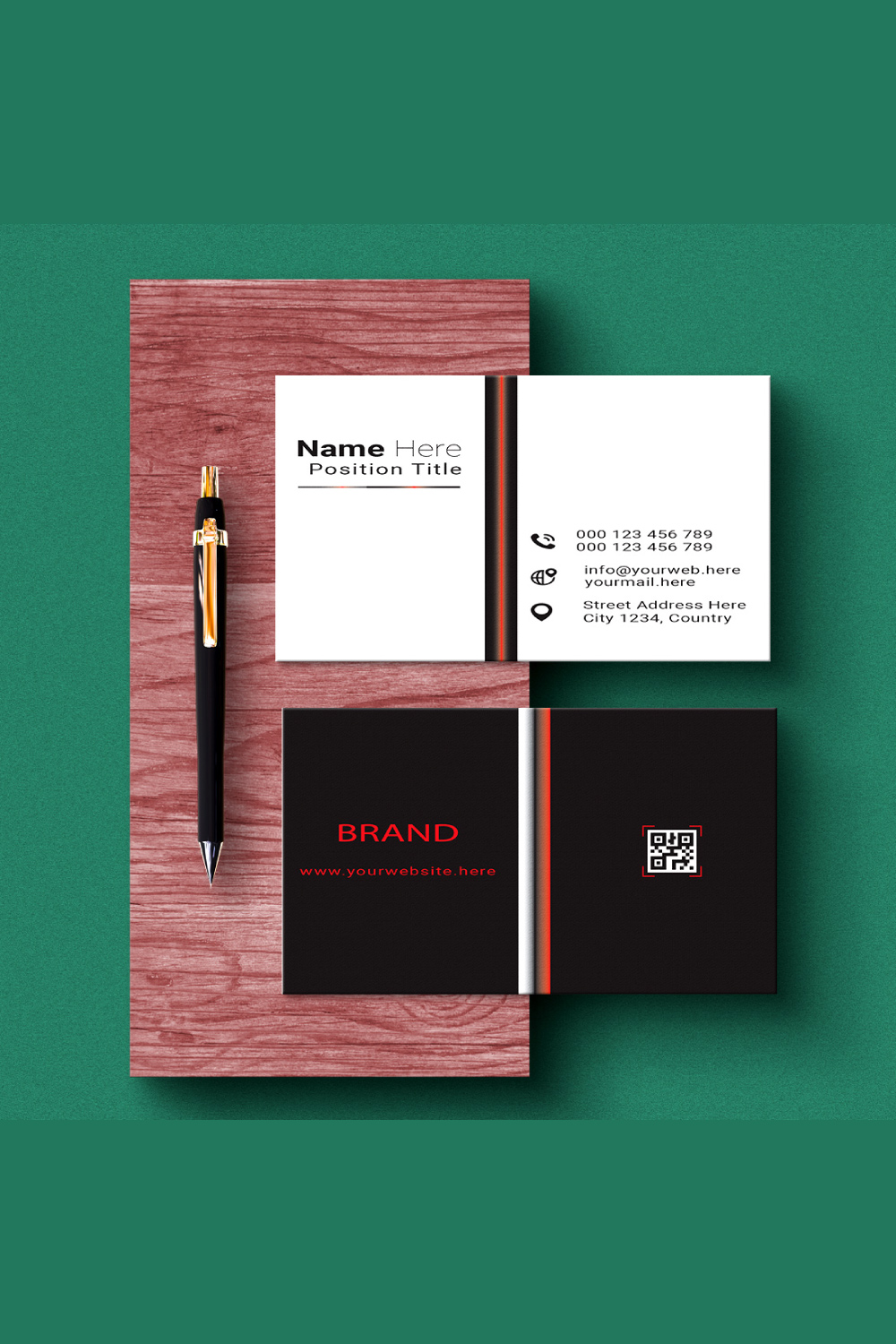 creative and simple modern business card design pinterest preview image.