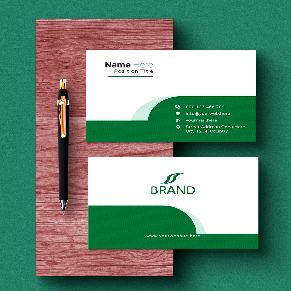 creative and simple modern business card design preview image.