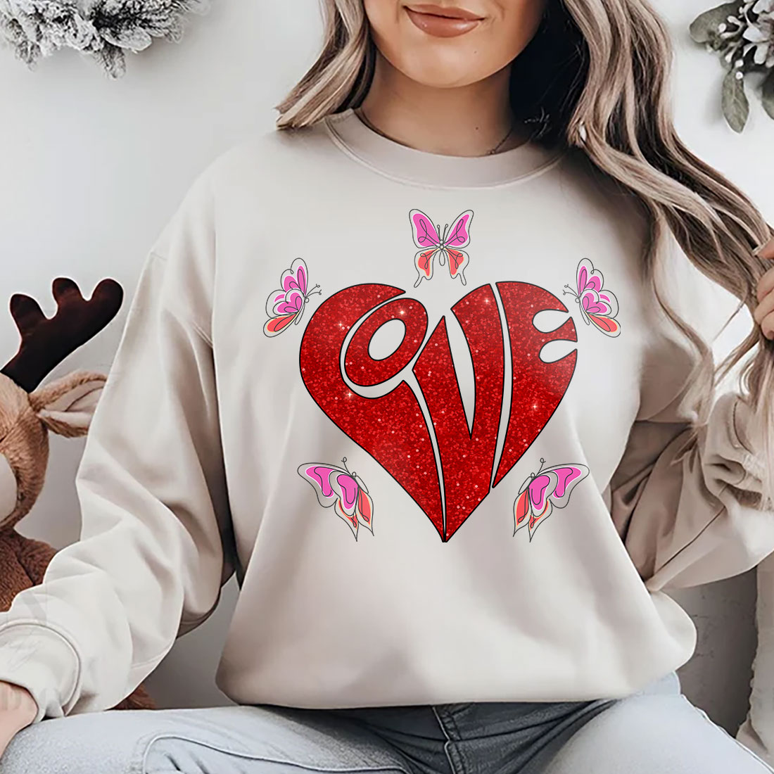 Love Valentine day t shirt design png preview image.