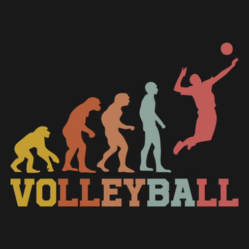 Evolution volleyball graphic design for volleyball lovers cover image.