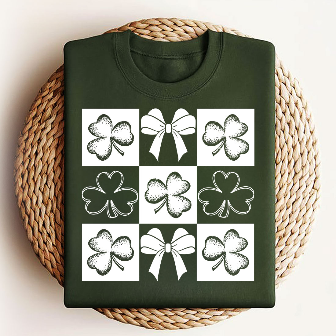 St Patrick's Day T-Shirt Design, Retro Checkered St Patrick's Day PNG, Coquette St Patty's Day png, Lucky Shamrock PNG, St Patricks Coquette Png, Lucky Charm Png, Irish Png preview image.