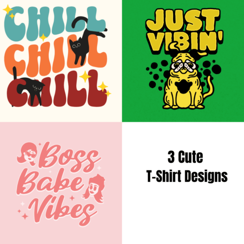 3 Cute T-Shirt design cover image.