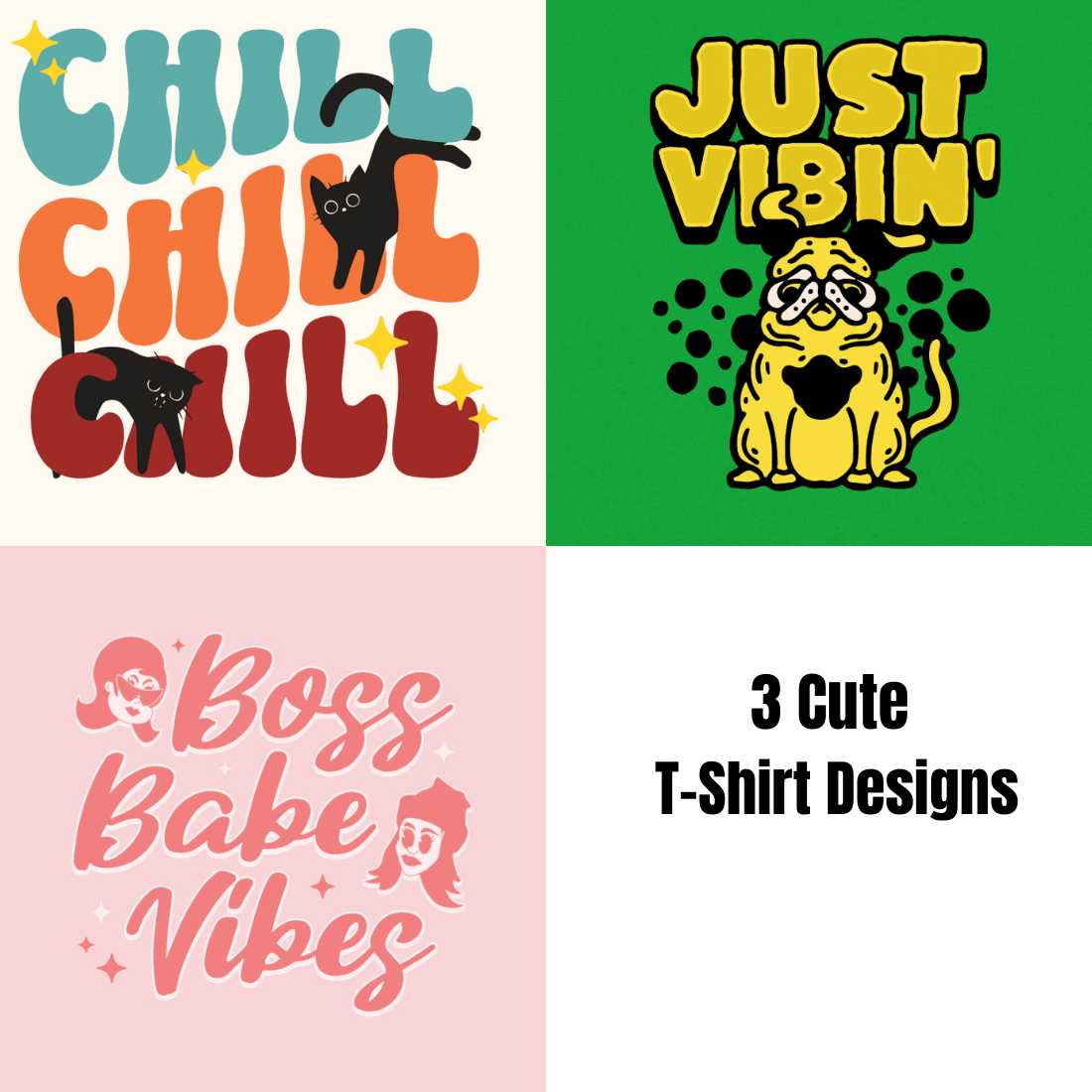 3 Cute T-Shirt design cover image.