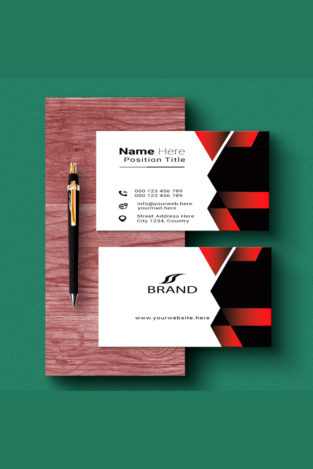 creative and simple modern business card design pinterest preview image.