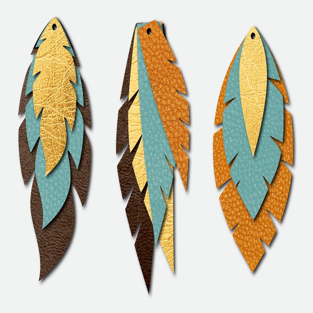 Earring SVG, Feather Earring Templates, Faux Leather Earring preview image.