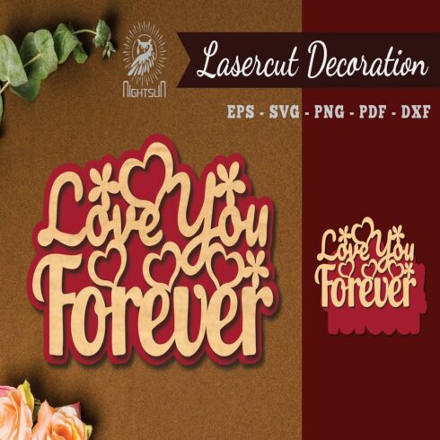 Love You Forever Laser Cut Decoration cover image.