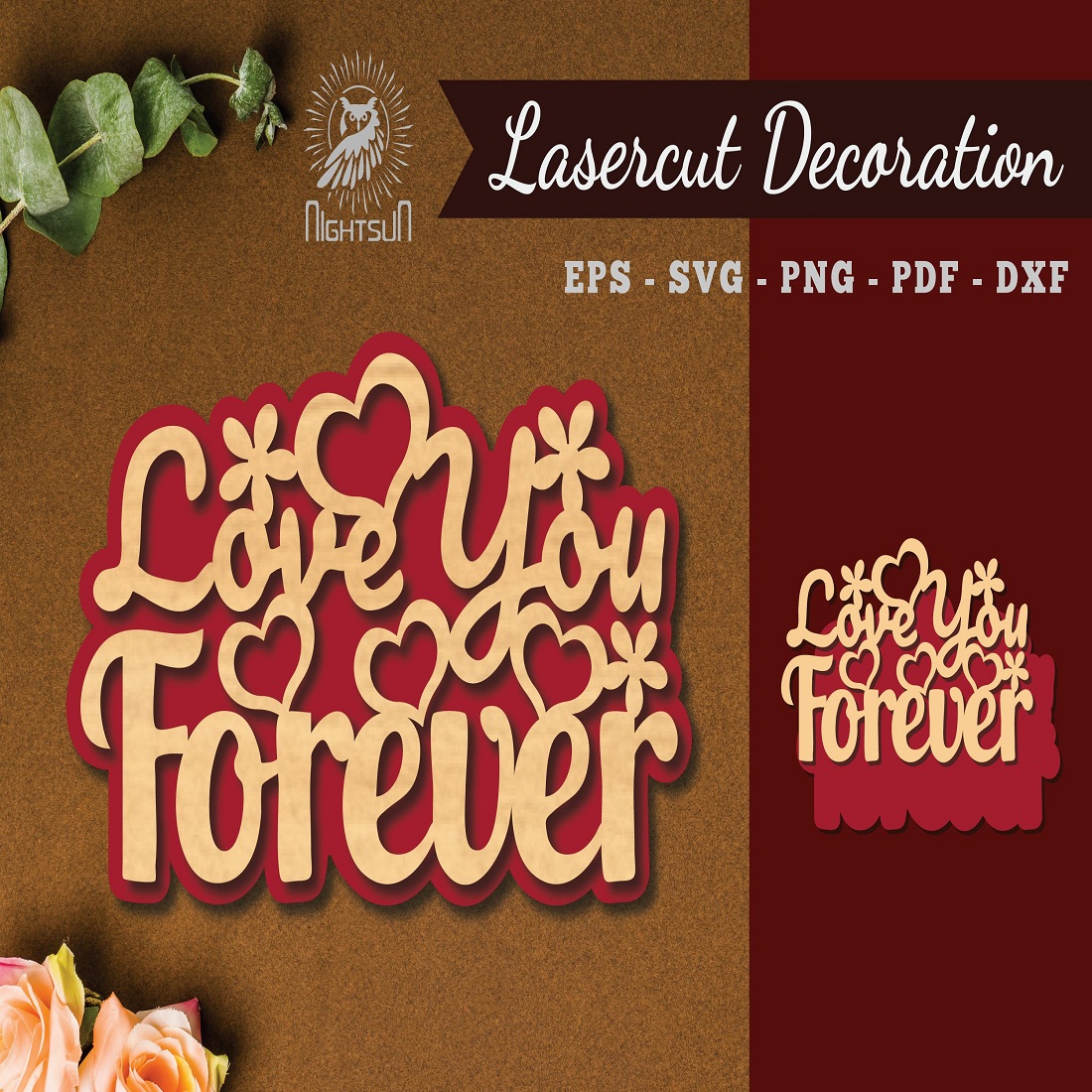 Love You Forever Laser Cut Decoration cover image.