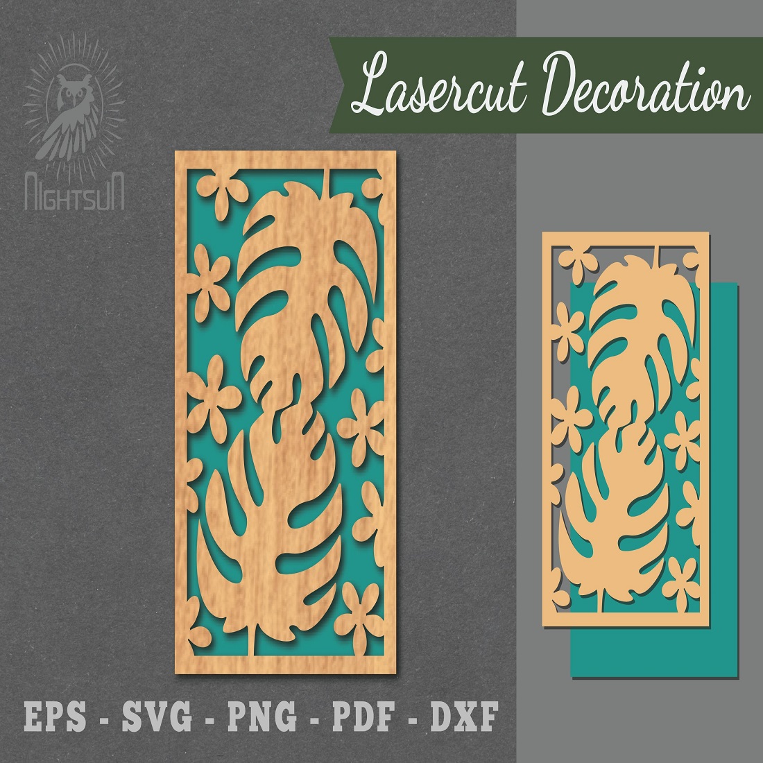 Floral Laser Cut Wall Decor preview image.