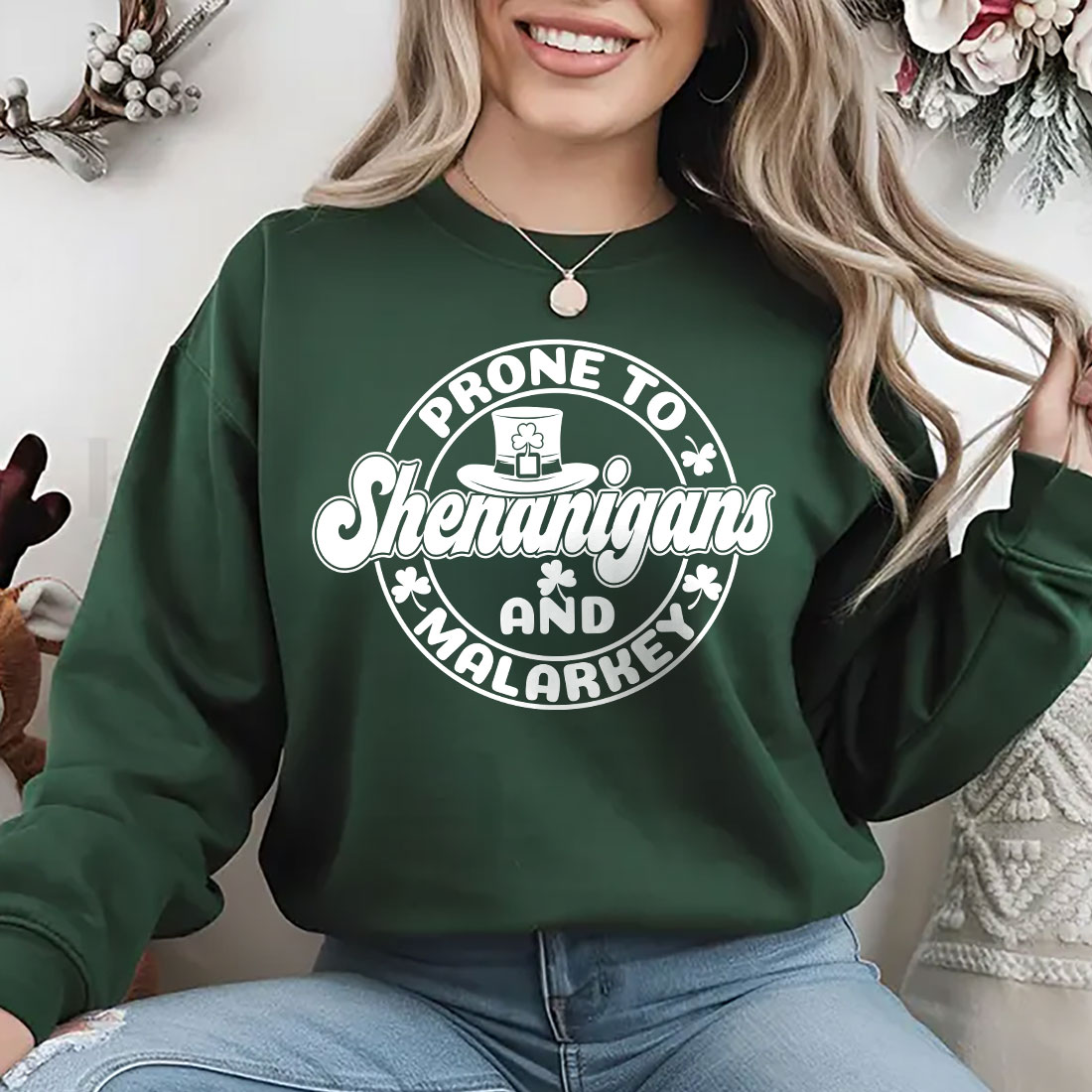 Prone to Shenanigans St Patrick's Day T-Shirt Design svg cover image.