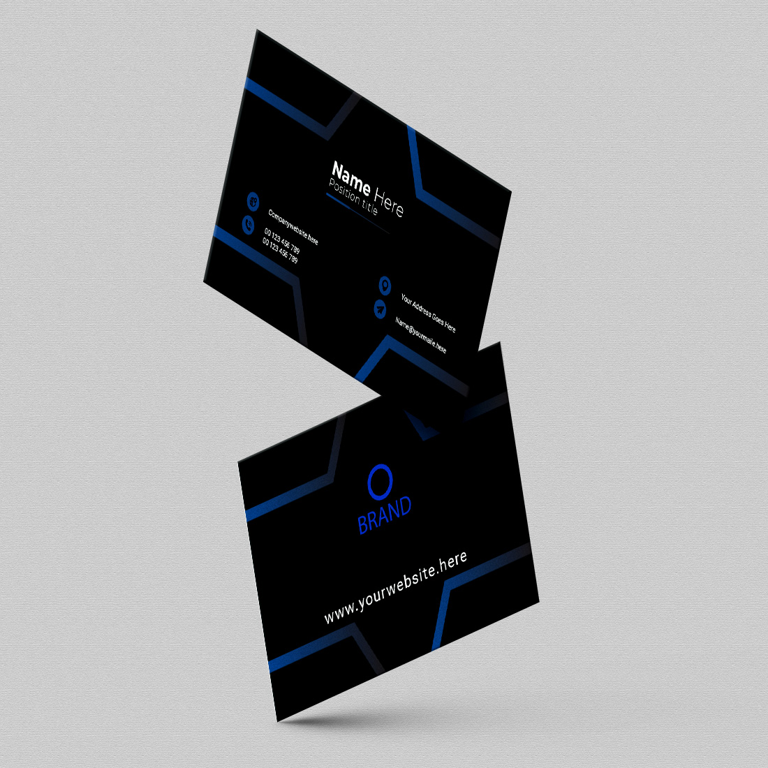 creative and simple modern business card design preview image.