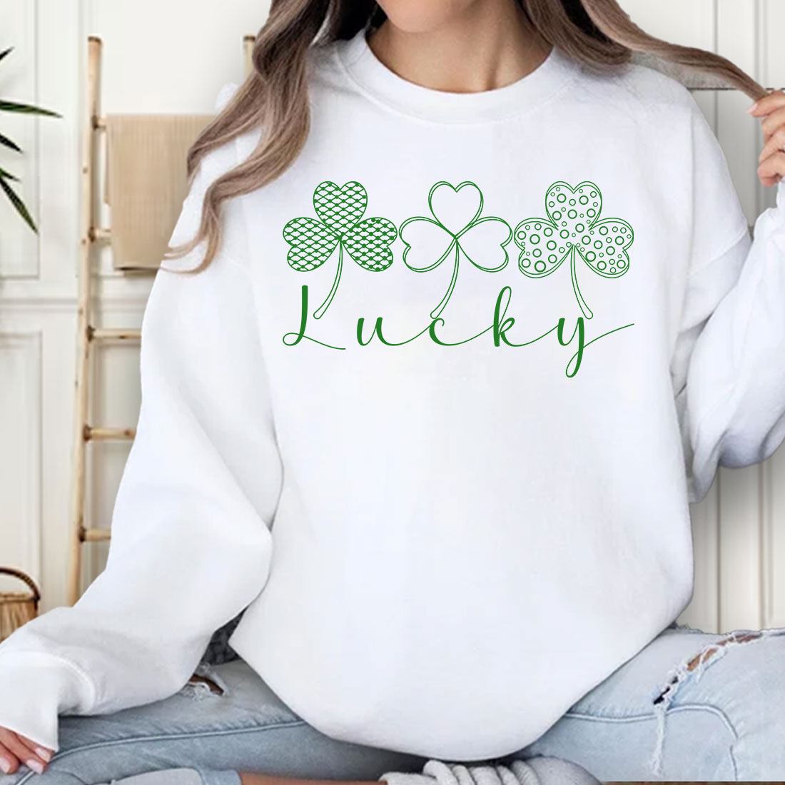 St Patrick’s Day T-shirt Design, Lucky Png, St Patrick’s Day Png, Retro Shamrock Png, Lucky Varsity Png, Sublimation Design, Lucky svg, preview image.