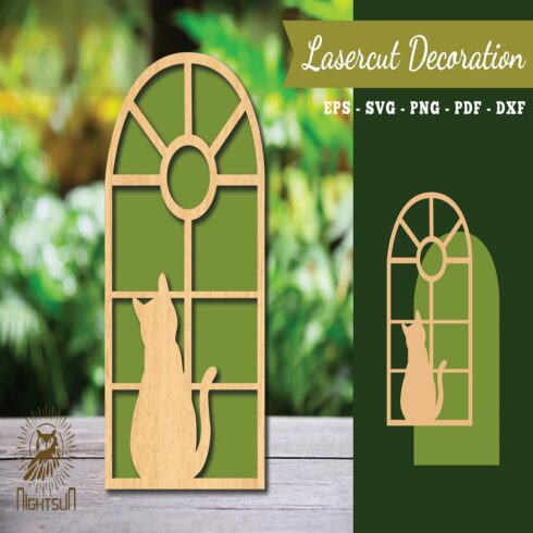 Cat in The Window Laser Cut Decoration cover image.