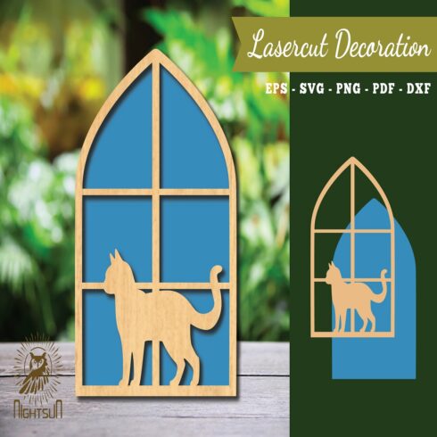 Cat in The Window Laser Cut Decoration cover image.