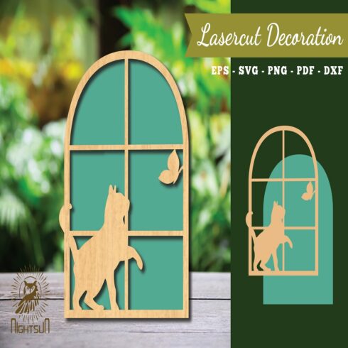 Cat in The Window Laser Cut Decoration cover image.