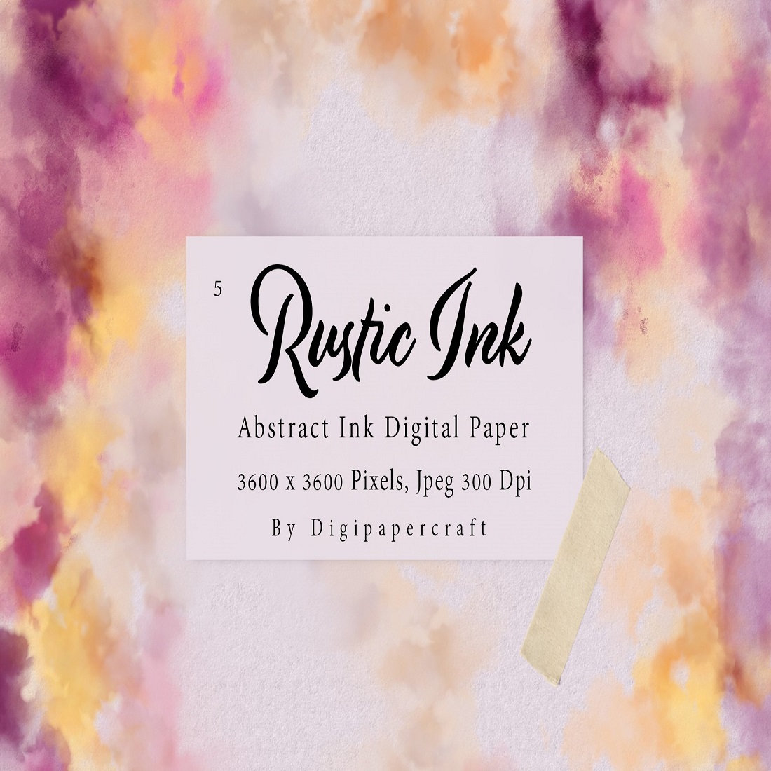 Rustic Ink Digital Paper, Magenta and Orange Ink backgrounds cover image.