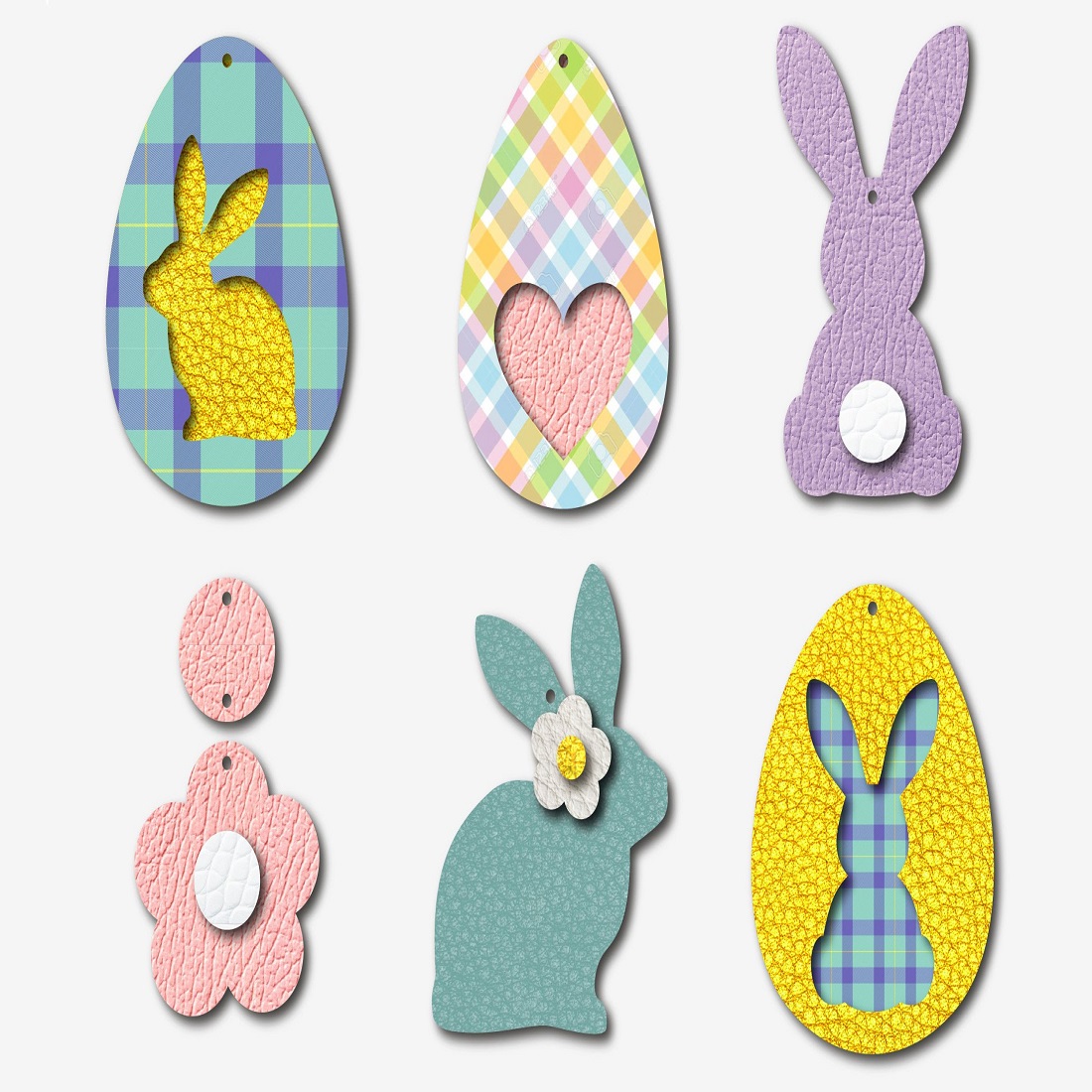 Easter Bunny Earring SVG, Faux Leather Earrings Templates cover image.