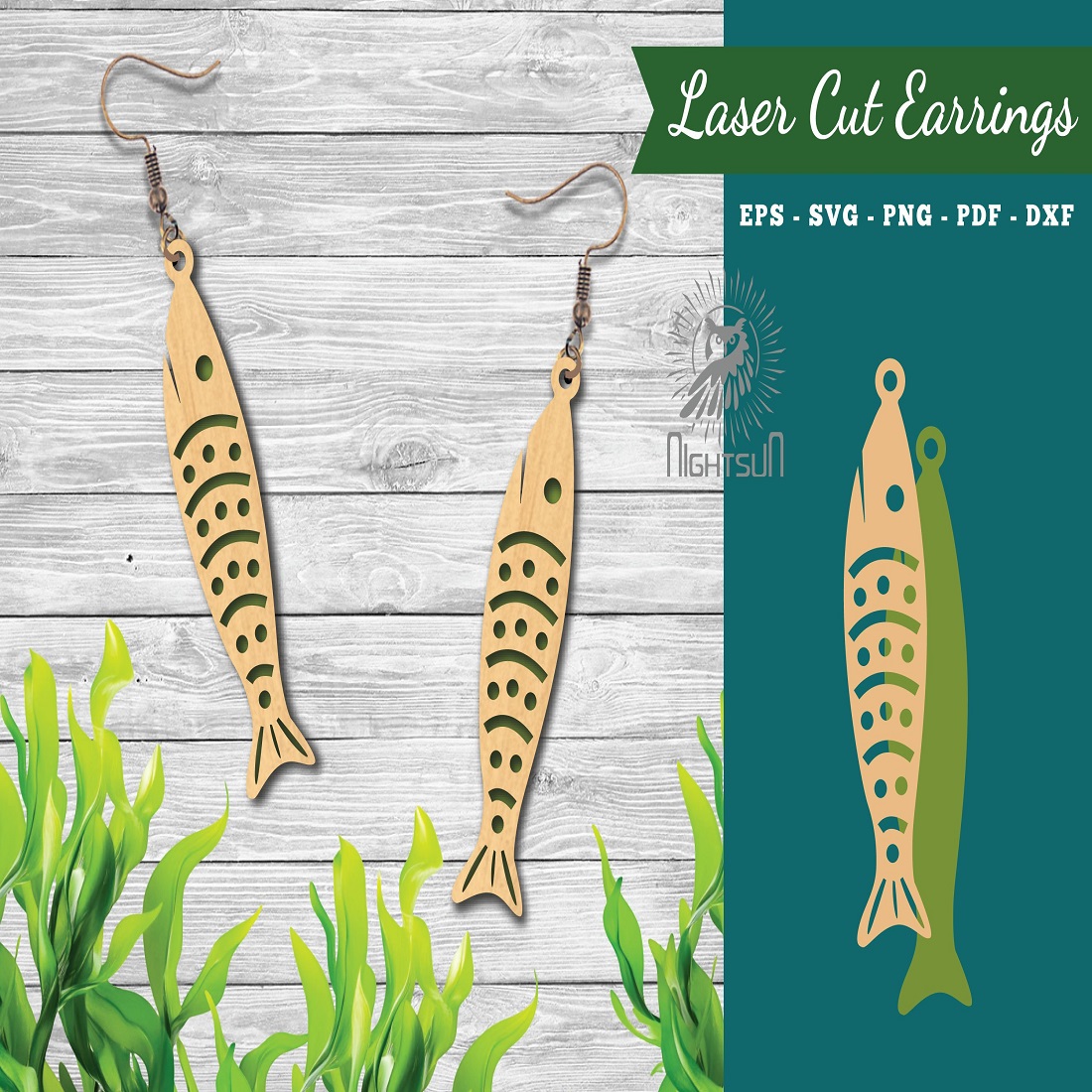 Fish Laser Cut Earrings preview image.