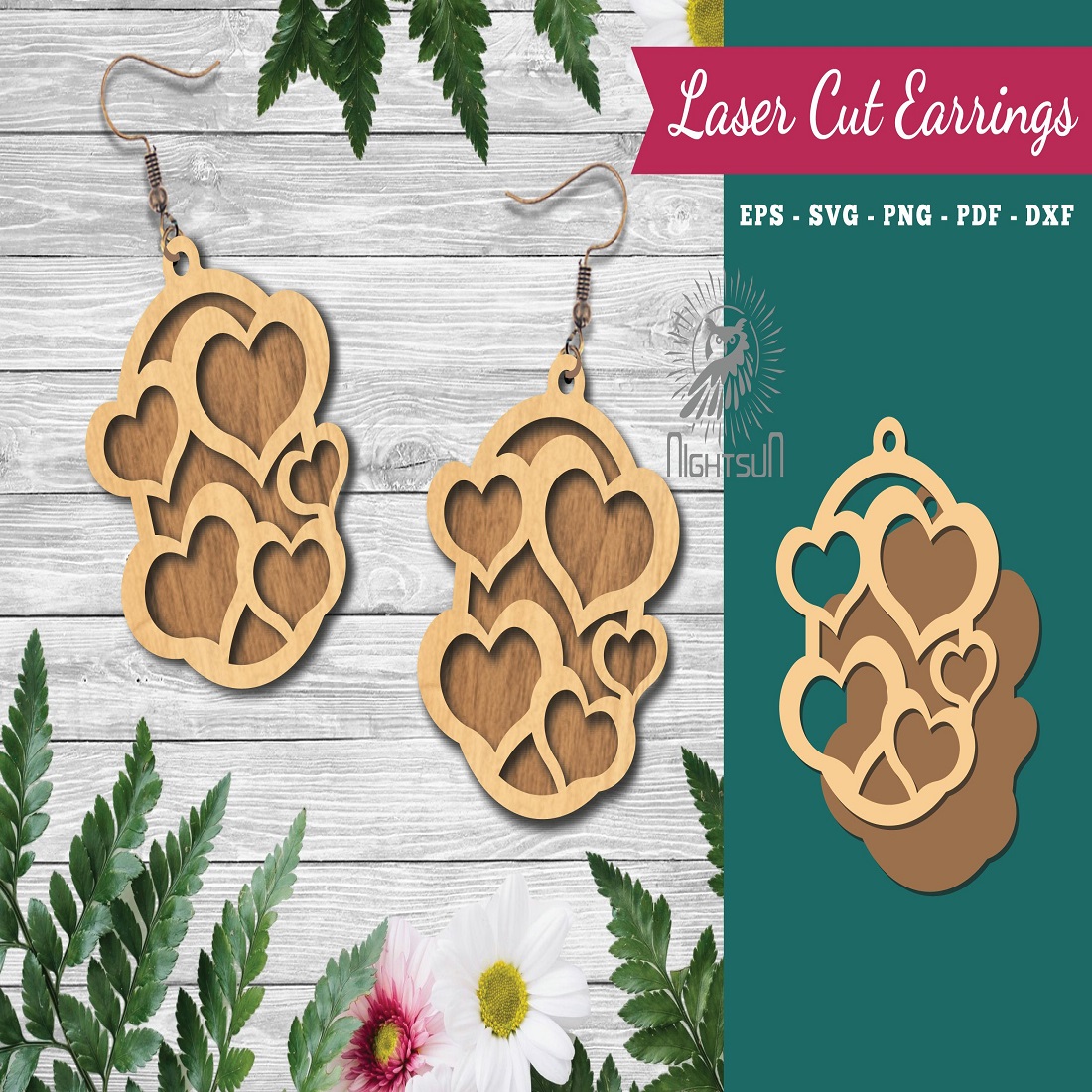 Heart Laser Cut Earrings preview image.