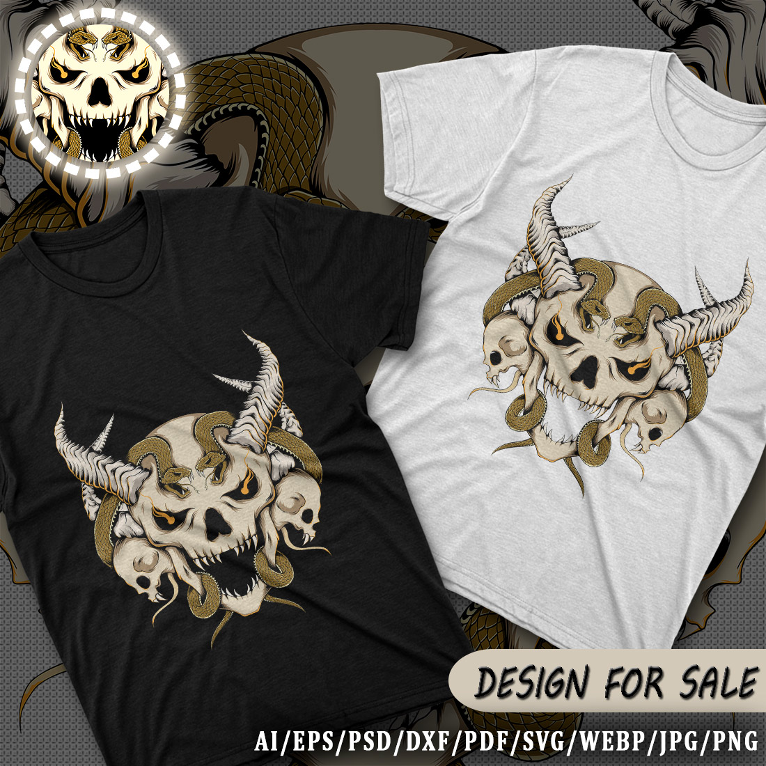 Snake Skull Design preview image.