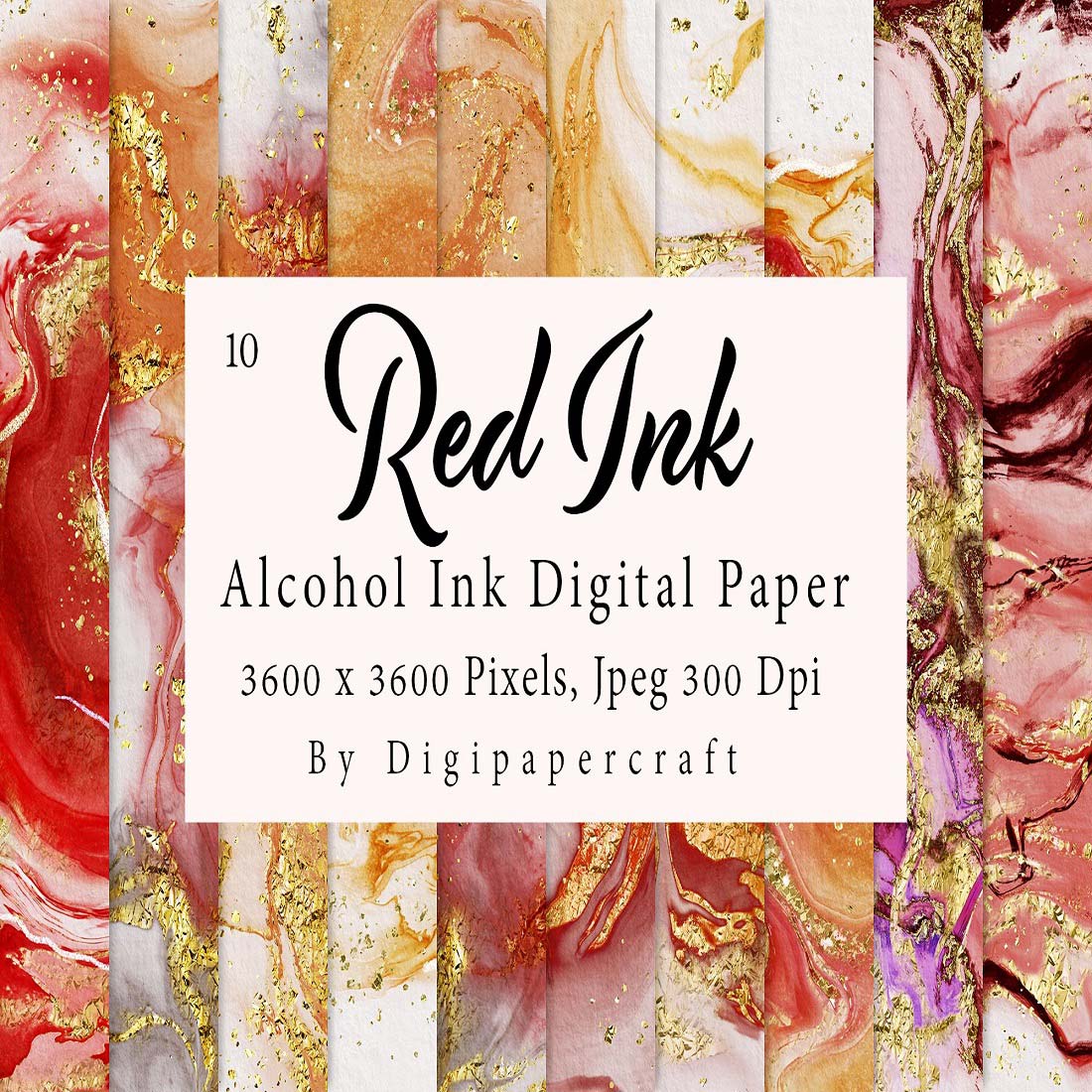 Alcohol Ink Paper, Red Alcohol ink, Watercolor Ink Texture preview image.