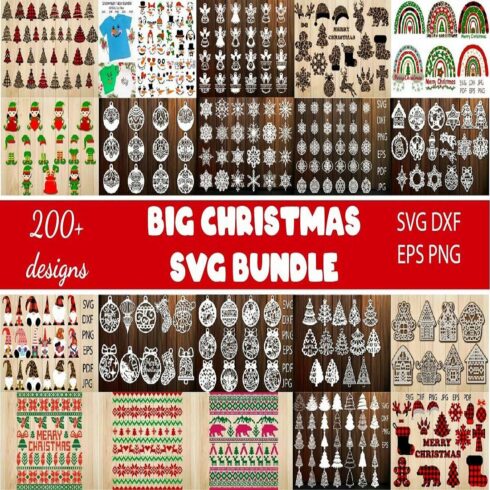 Big Christmas SVG Bundle Over 200 Christmas Designs cover image.