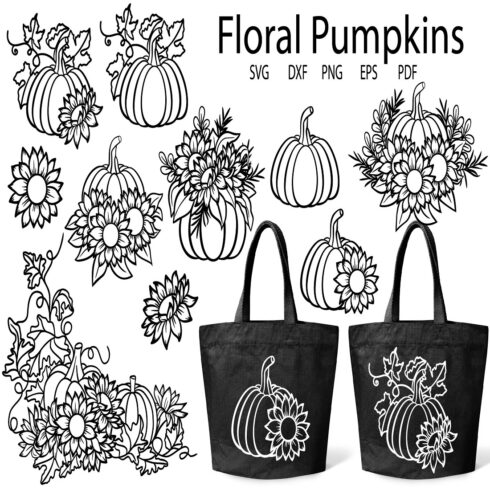 Floral Pumpkin Svg, Sunflower Pumpkin SVG, Thanksgiving SVG cover image.