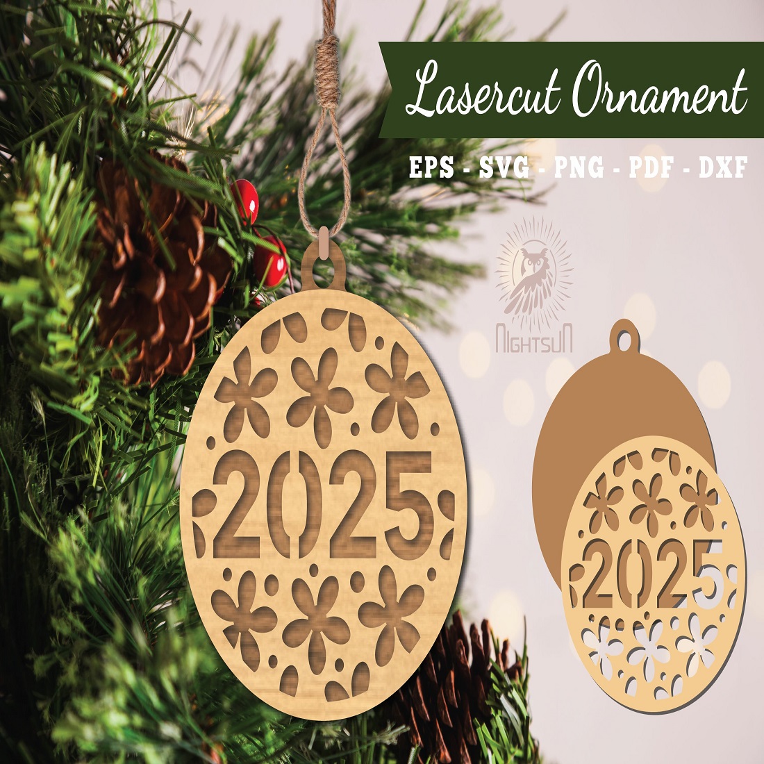 57 2025 flowers laser cut ornament 559