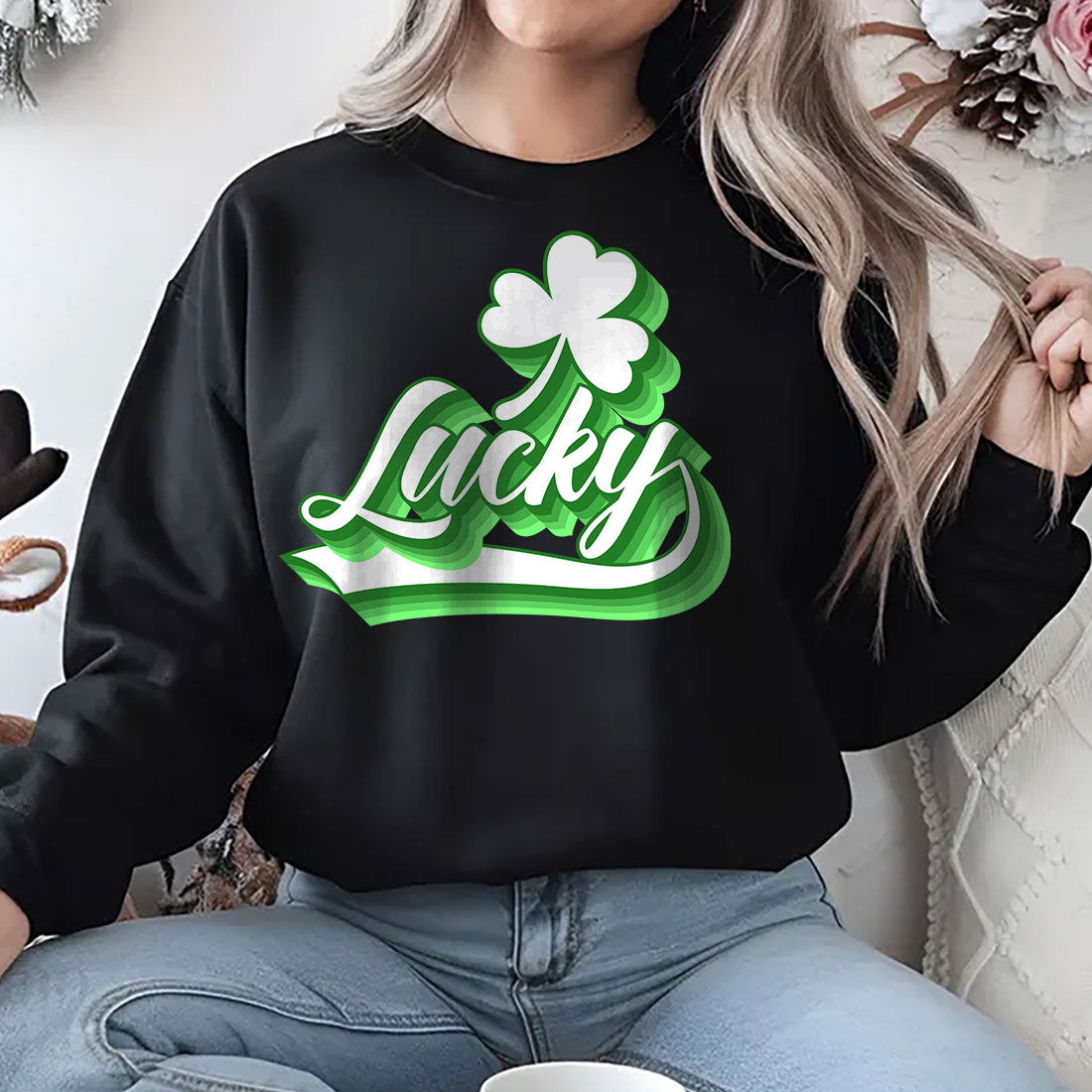 St Patrick’s Day T-Shirt Design, Retro Checkered St Patrick’s Day PNG, Coquette St Patty’s Day png, Lucky Shamrock PNG, St Patricks Coquette Png, Lucky Charm Png, Irish Png preview image.