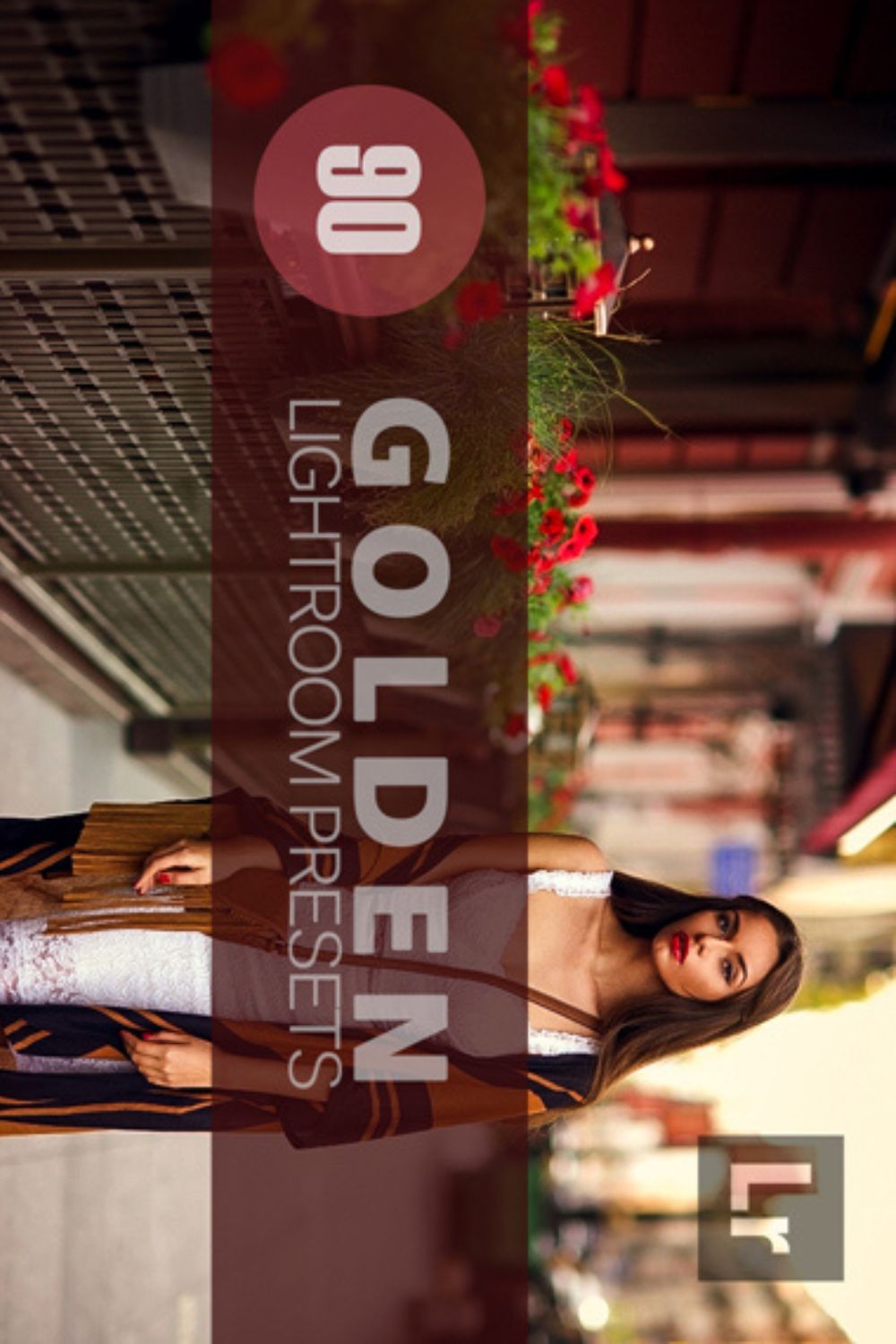 +90 Golden lightroom preset pinterest preview image.