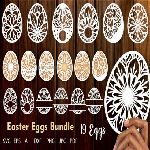 Easter Egg Monogram Frame SVG Cutting Files cover image.