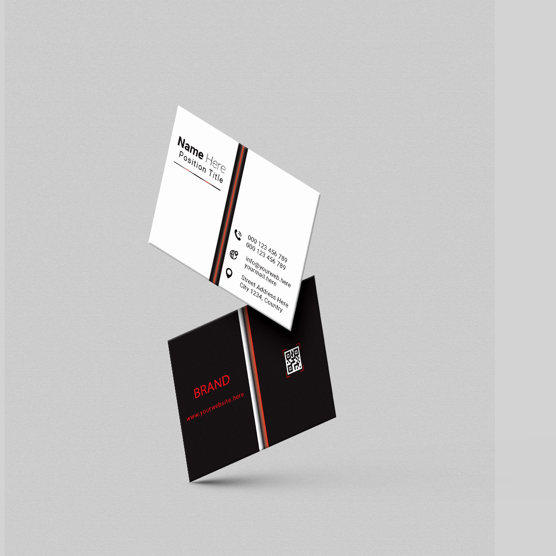 creative and simple modern business card design preview image.