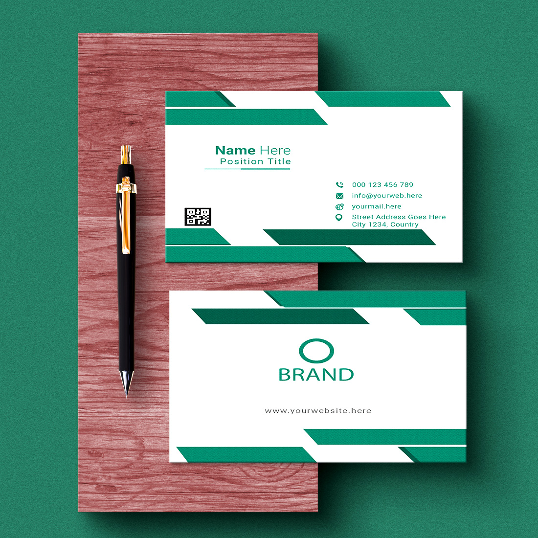 creative and simple modern business card design preview image.